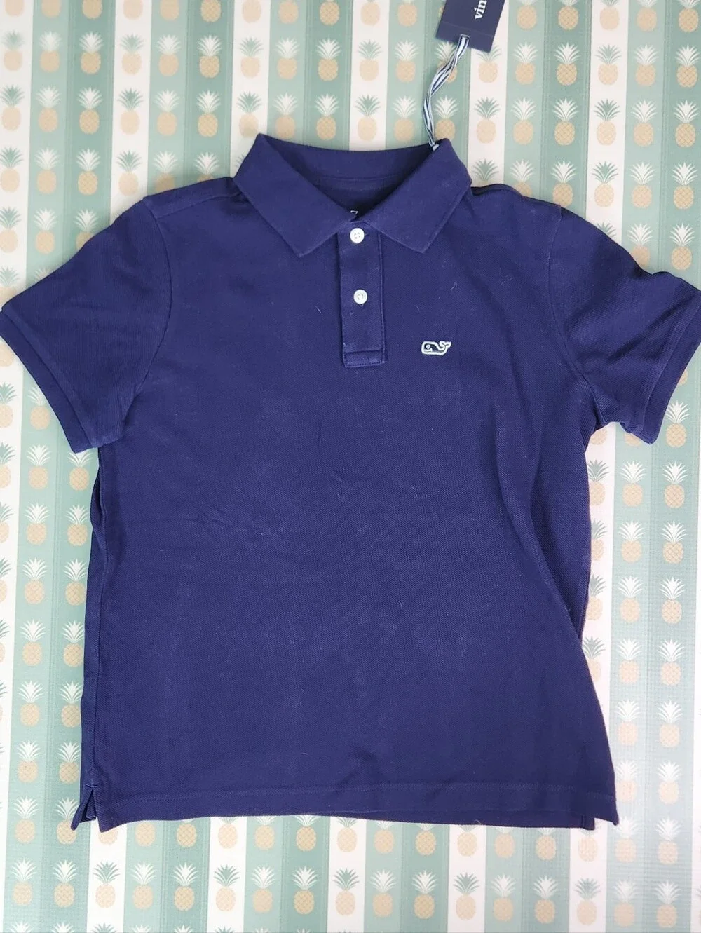 Vineyard Vines Boys Nautical Navy Blue Polo Shirt